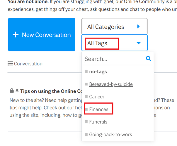 Sorting by tags